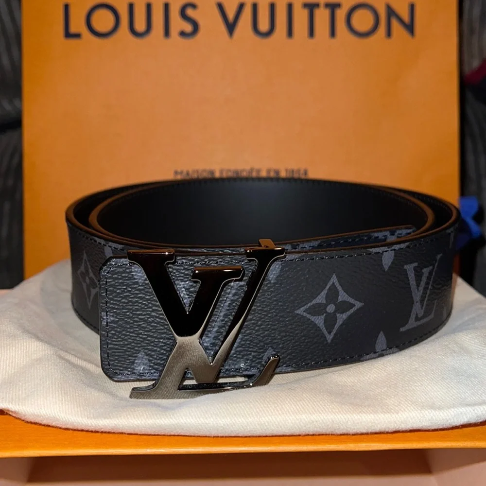 Louis Vuitton Black LV Print Reversible Belt - Picture 1 of 2